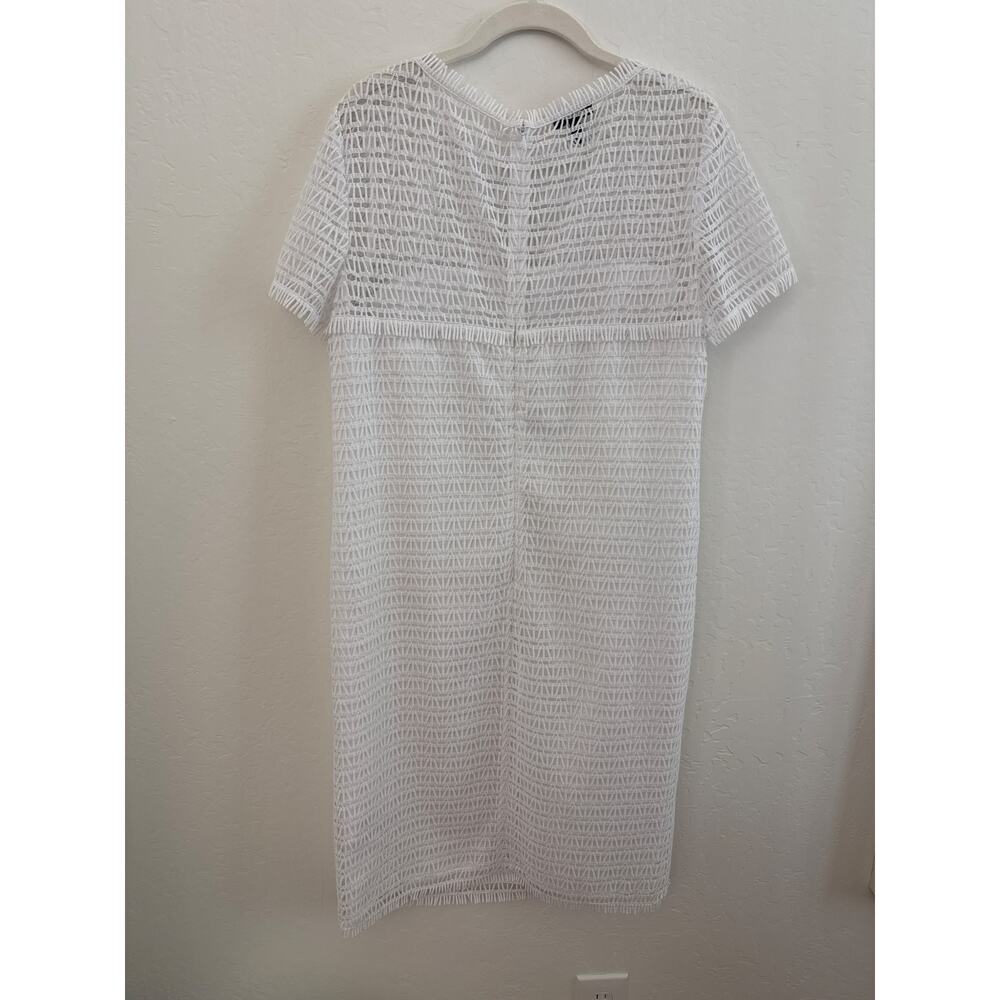 Escada White Fringe Trimmed Shift Dress - size 10 (40) - Picture 5 of 11